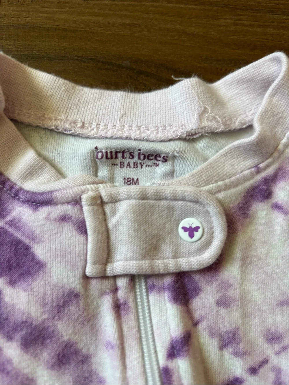Burt's Bees Baby Purple Tie-Dye Footed One-Piece Pajamas